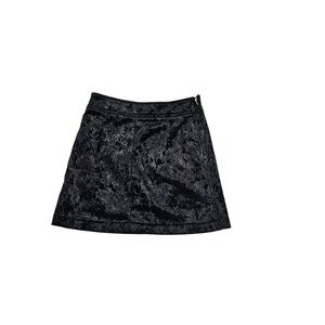 Lulus Black Crushed Velvet Mini Skirt M